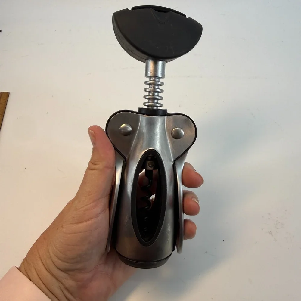 OXO Softworks Corkscrew Wine Opener Winged Silver Seal Opener on‎ Top Heavyduty